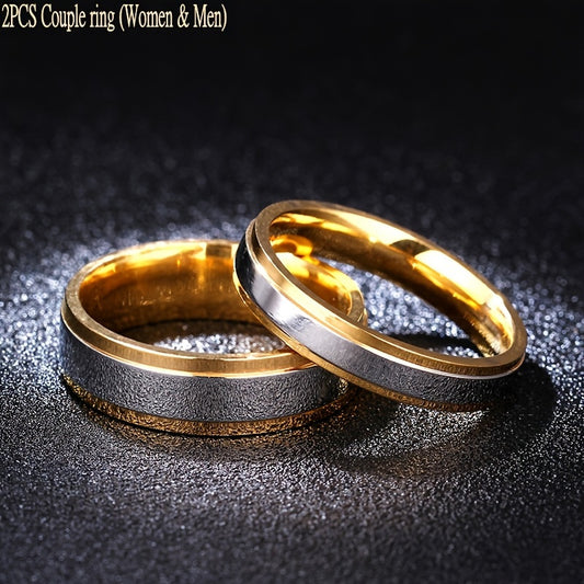 2pcs 18K Plated Couple Rings Engagement Wedding Anniversary