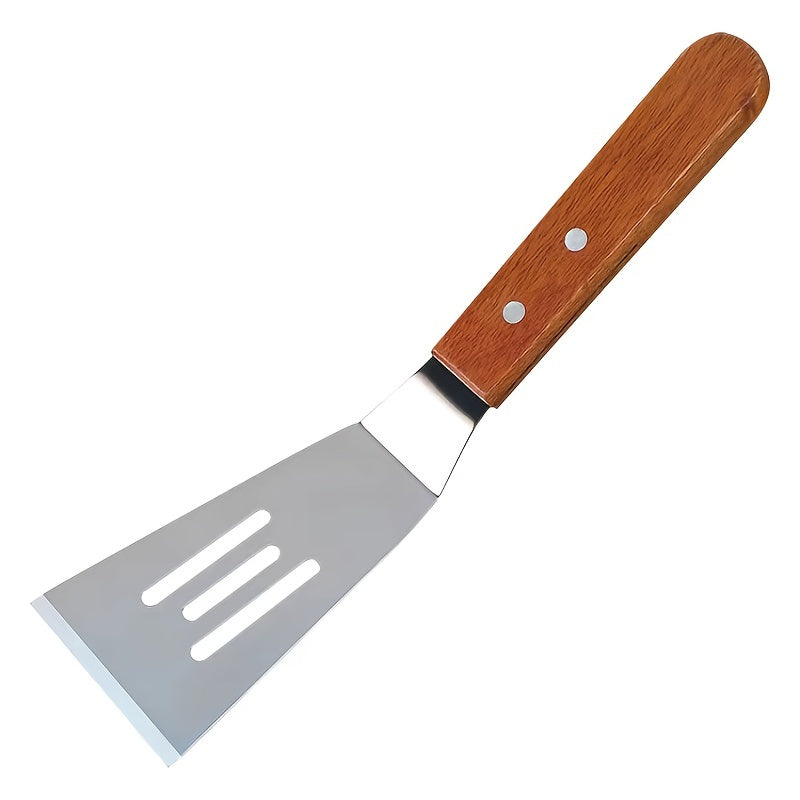 Small Stainless Steel Spatula with Wooden Handle
