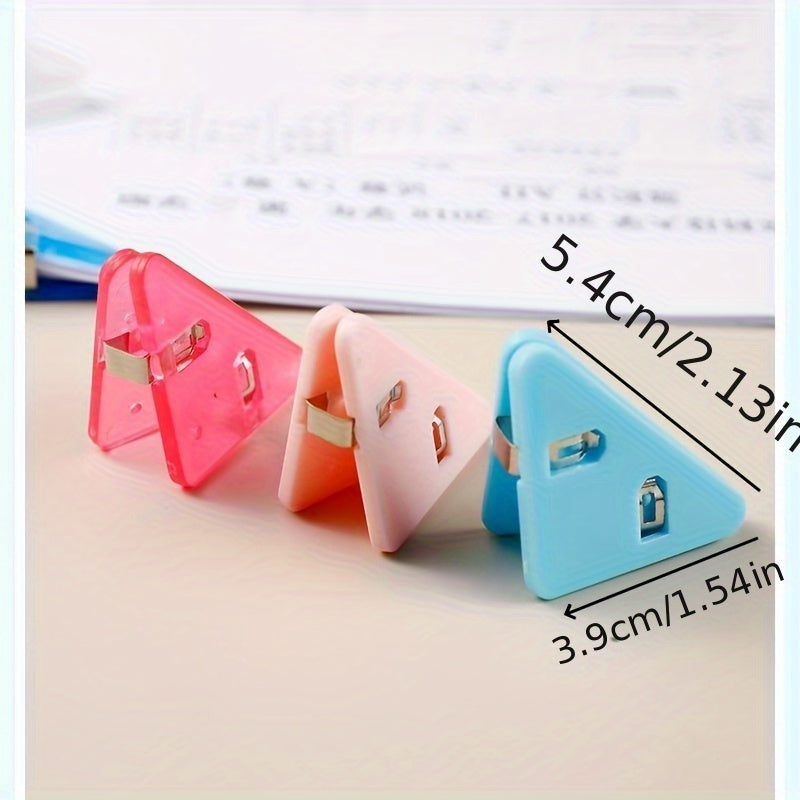 6pcs Corner Clip Test Paper Storage Triangle Clip File Folder Stationery