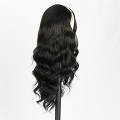 Natural Curly V Part Wig Long Body Wave Synthetic Wig