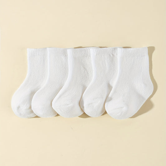 5 Pairs Soft Breathable Cotton Socks Baby Boys Girls