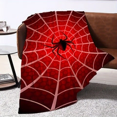 Spider Printed Linen Blanket Warm Soft for Sofa Bed Camping Travel