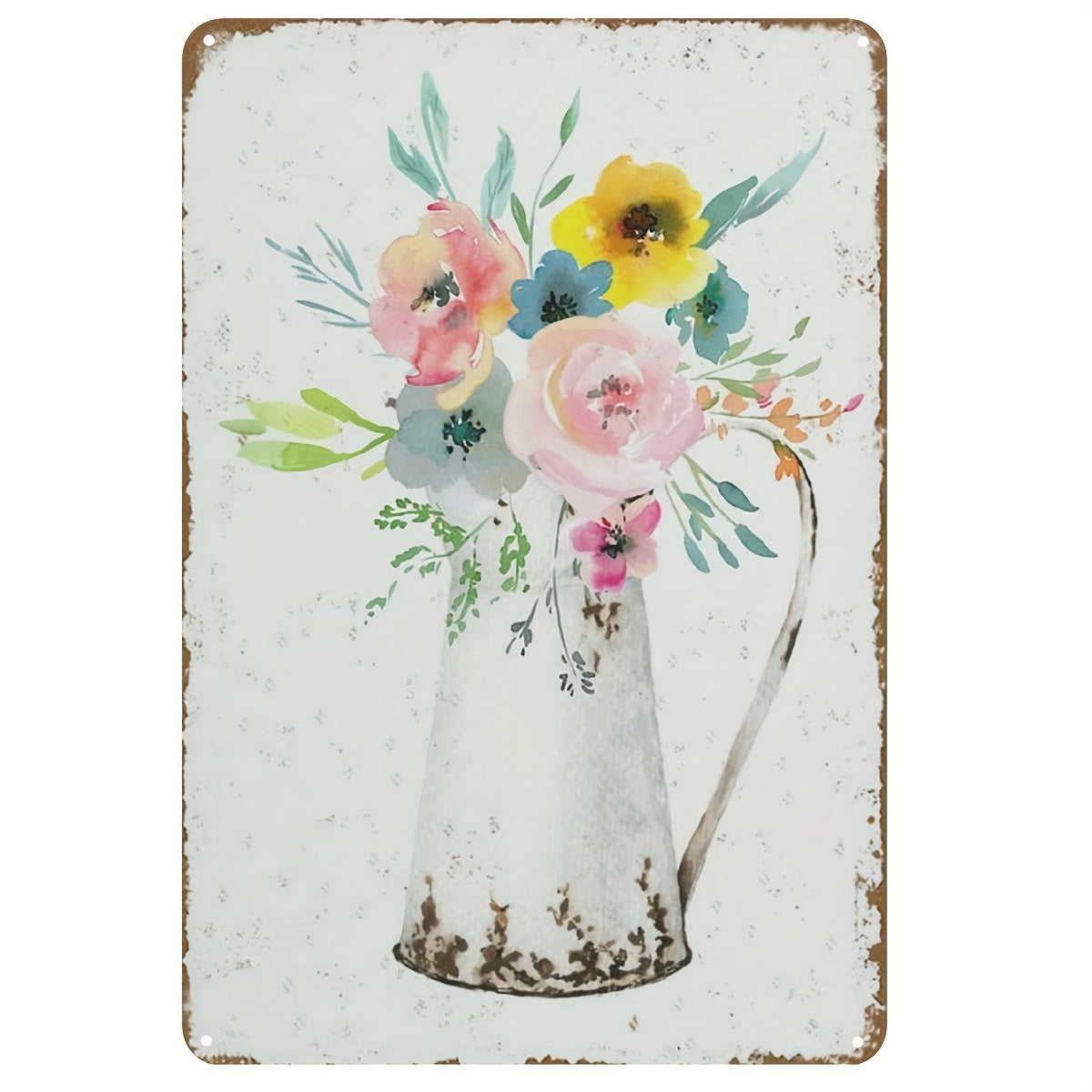 Metal Tin Sign Flowers Born To The Sun Wall Decor