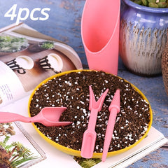 Mini Meat Planting Tool Set in Pink and Green for Balcony Gardening