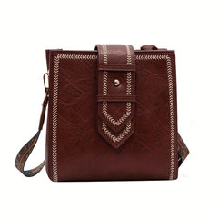 Vintage Crossbody Tote Bag Retro Square Shoulder Bag Classic Handbag