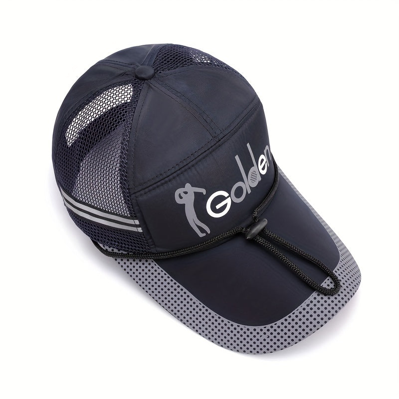 Men's Fishing Hat Mesh Sun Cap Breathable Outdoor Summer Peaked Gauze