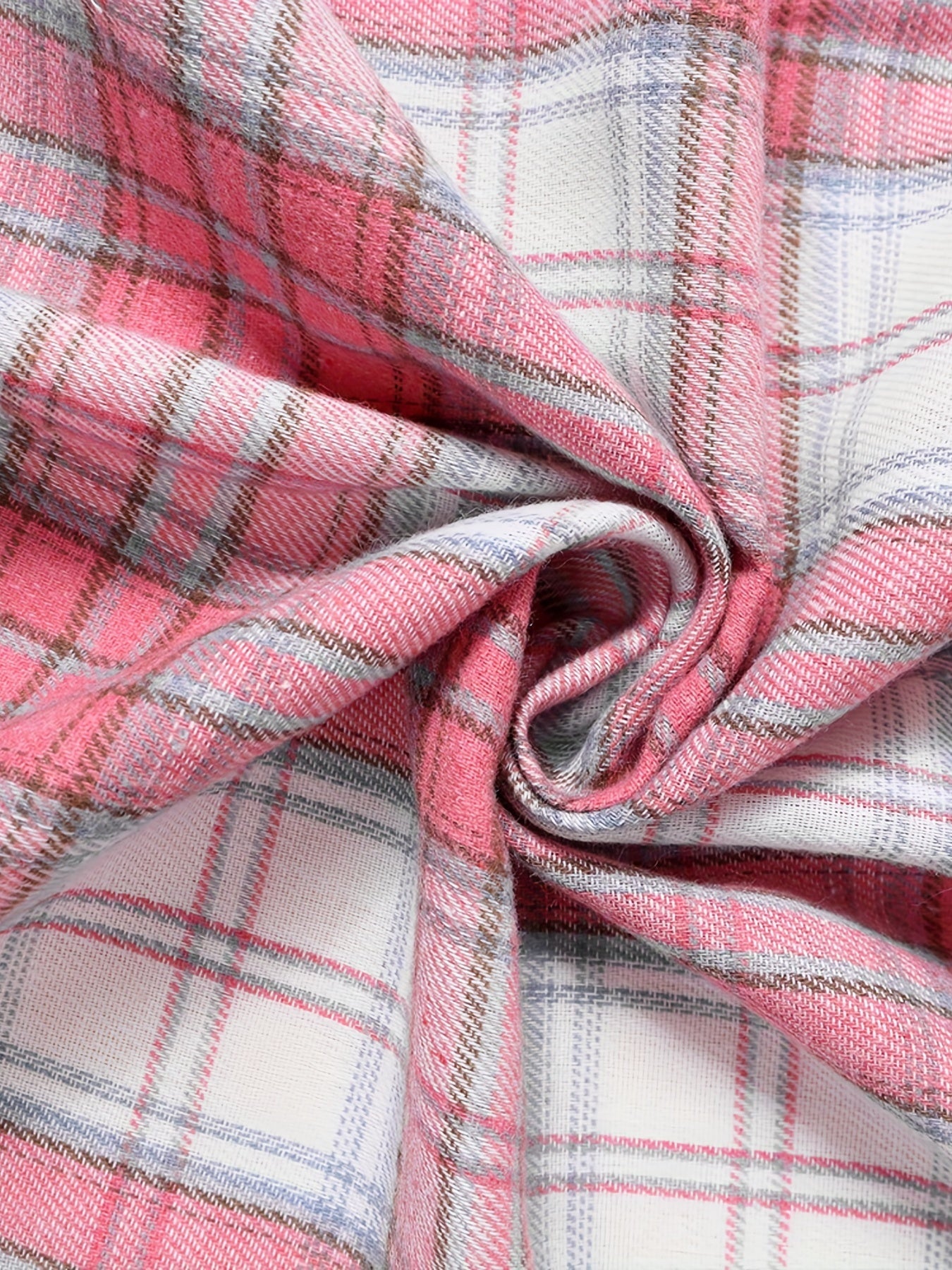  Plaid Button Up Long Sleeve Blouse
