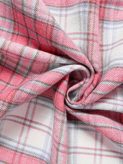  Plaid Button Up Long Sleeve Blouse