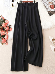  Drawstring Wide Leg Trousers, Loose Fit