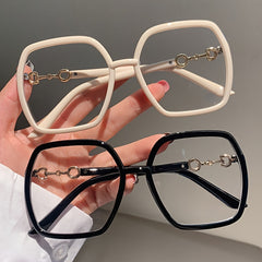 Oversized Square Eyeglasses Light Blocking Female Eyewear Glasses