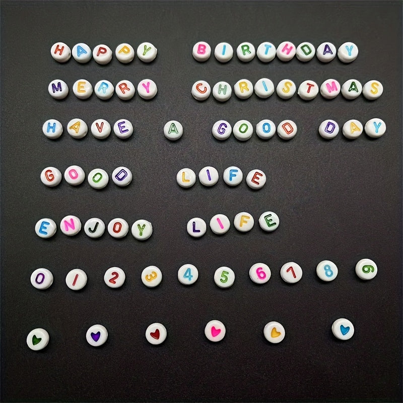 Acrylic Colorful Letter Beads Set DIY Handcraft Bracelet Jewelry