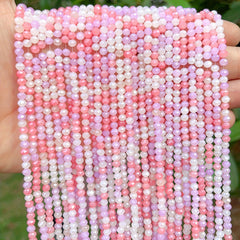 100pcs 4mm Pink & Mixed Faceted Glass Beads - DIY Jewelry Spacer Beads