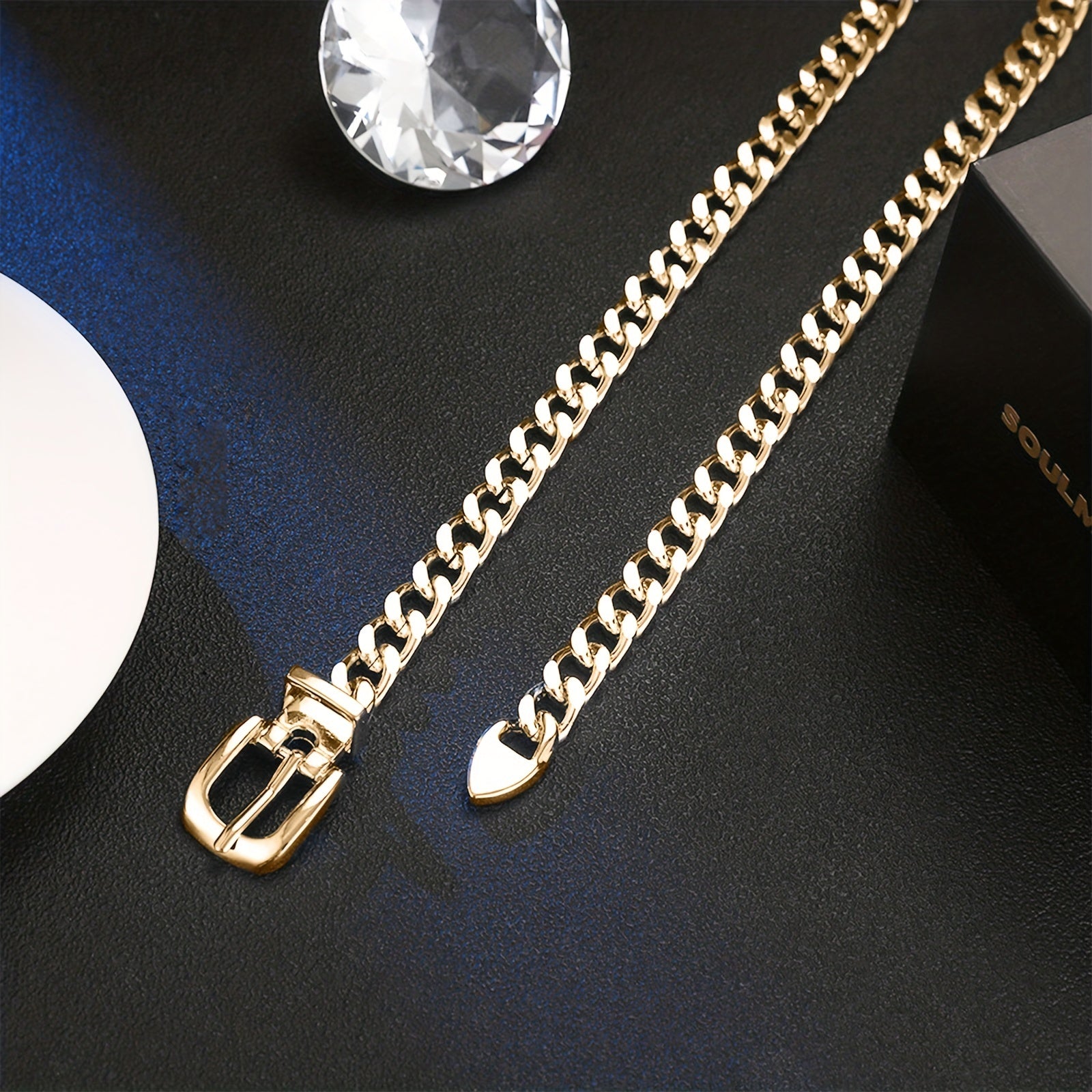 Punk Waist Chain Pin Buckle Metal Belly Chain Hip Hop Girdle