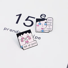 Square Man's Face Brooch Good Things About To Happen