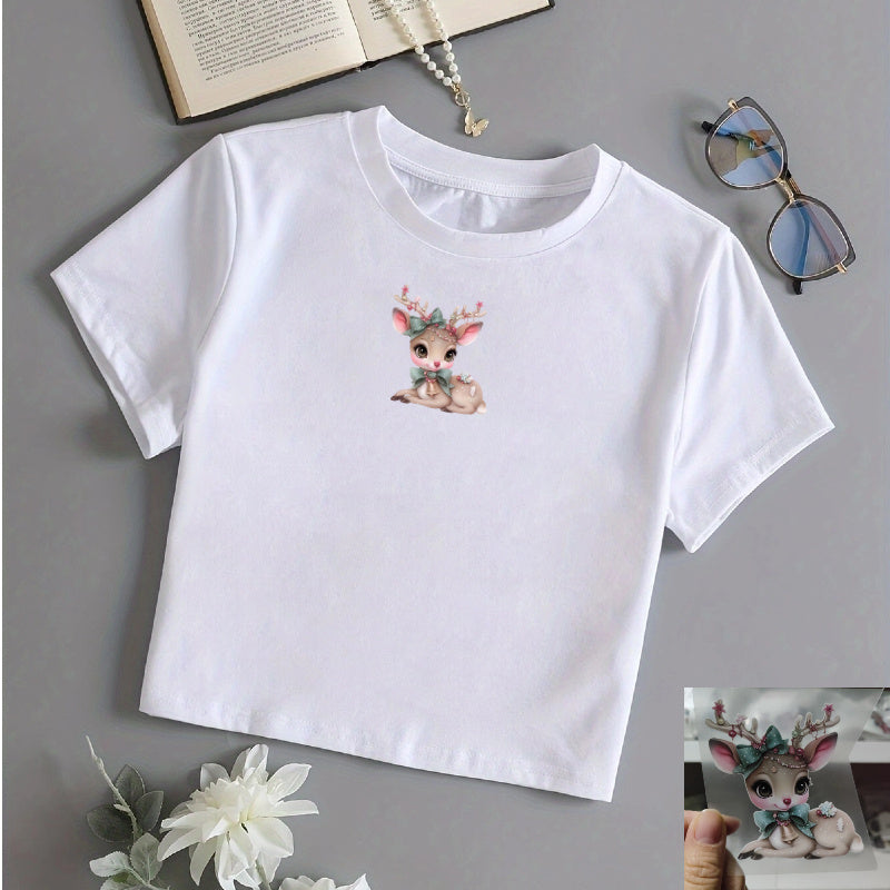 Christmas Heat Transfer Prints Set - Reindeer, Trees, Fairy Lights