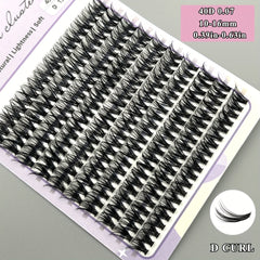 200pcs Mikiwi 40D D Curl Cluster Lashes Soft & Natural False Eyelashes