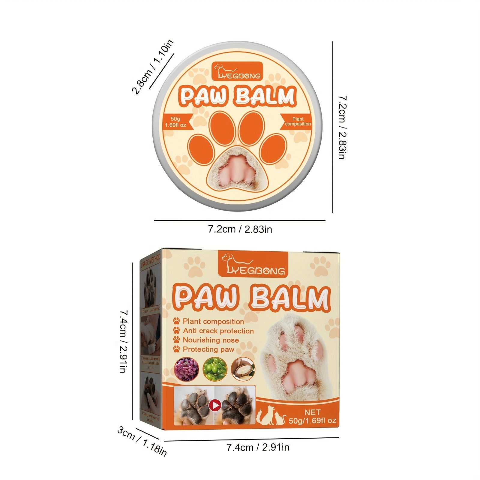 Pet Claw Balm Nail Meat Pad Clean Sole Foot Pad Protective Claw Balm Foot Care B