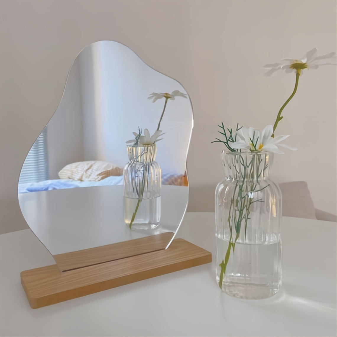 Stylish Vanity Mirror with Stand for Living Room and Dorm Decor