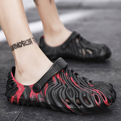 Women's Hollow Out Flat Clogs Closed Toe Non-Slip Quick Drying Beach Sandals