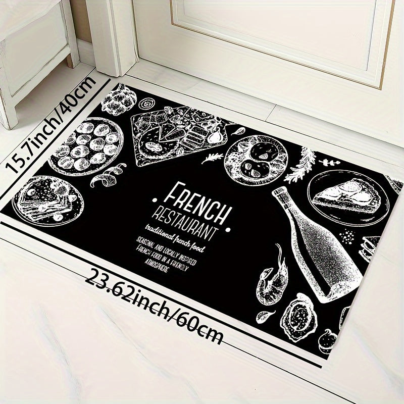 Food Pattern Kitchen Mat Machine Washable Area Rug Polyester Material Carpet