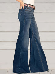  High Rise Non stretch Flared Leg Jeans