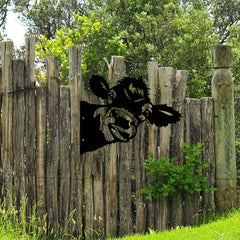 Cow Steel Silhouette Outdoor Garden Pendant Decoration