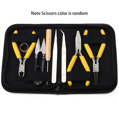 DIY Jewelry Making Tool Set 8pc Pliers Scissor Tweezers Jump Ring Opener Awl