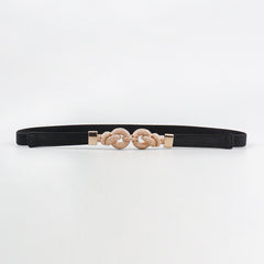 Round Buckle Elastic Belt For Jeans Pants Dress Waist Belt