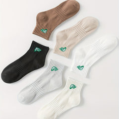 6 Pairs Letter Print Socks Women's Stockings & Hosiery