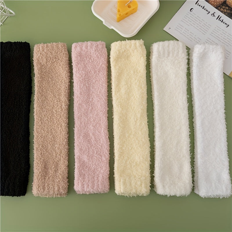 6 Pairs Fuzzy Leg Warmers Warm & Comfy Plush Socks Women's Stockings