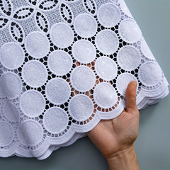 1pc African Guipure Cord Lace Fabric 4.57m for Wedding Party Dresses