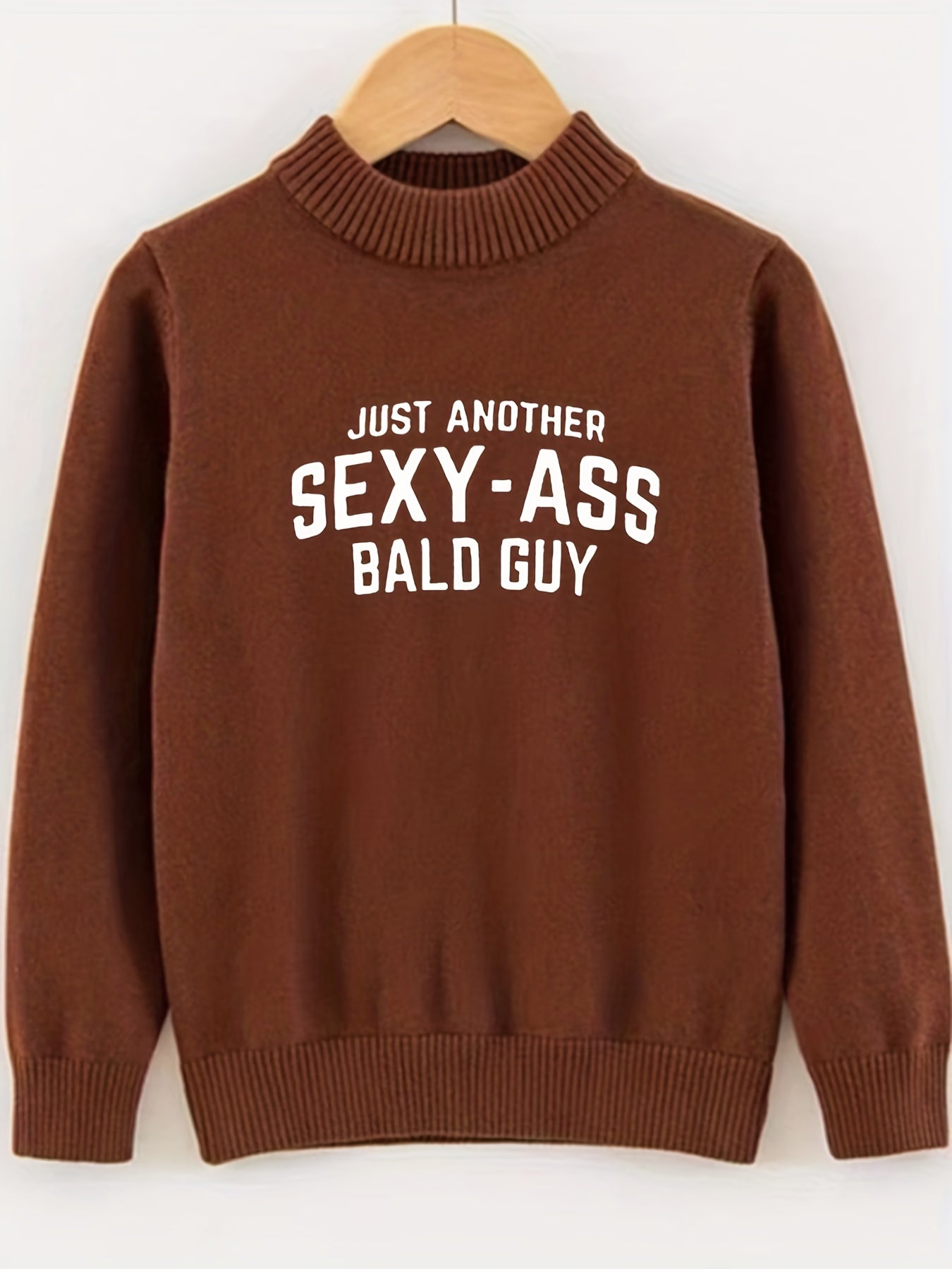 Funny Slogan Sexy Ass Print Men's Knitted Sweater Fall Winter