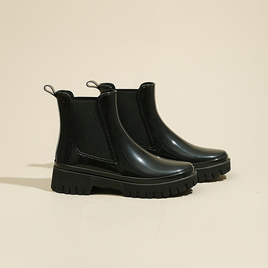 Women's Waterproof Non slip Rain Boots Stylish Comfortable Rubber Medium Top