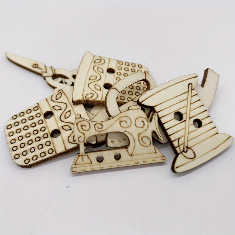 20pcs DIY Wooden Sewing Shapes for Crafting