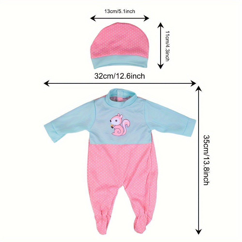 10 Pcs Reborn Doll Clothes & Accessories Long Sleeve Set for 25-33 cm Baby