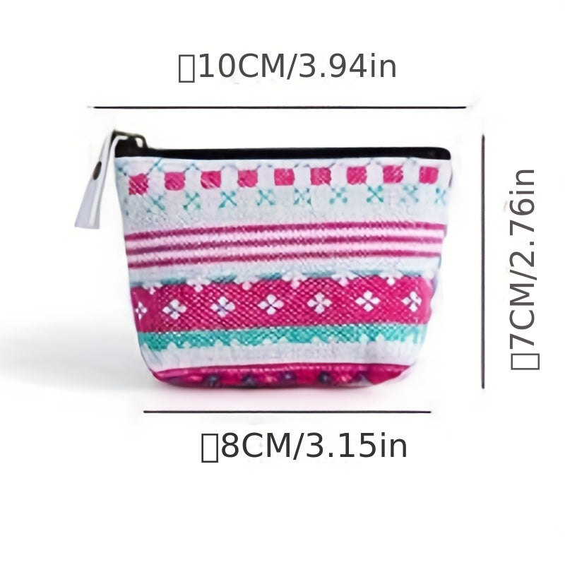 Children's Coin Purse Girls Mini Bag Zipper Key Bag Retro Canvas Small Purse
