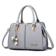 Women's Faux Leather Crossbody Satchel Purse Bag with Charm