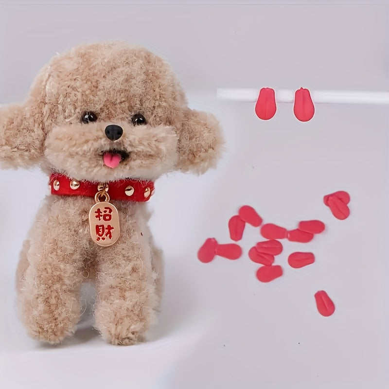 8pcs Red Heart Puppy Tongue Decorations Plush Accessories for Keychains