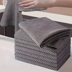 10pcs Waffle Square Plaid Dish Cloths Soft Absorbent Towels