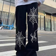 Spider & Web Print Jeans Mens Casual Denim