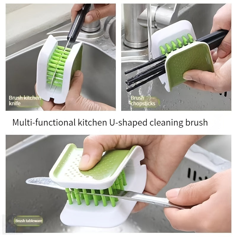 2pcs Double Sided Utensil Brushes Kitchen Cleaning Supplies