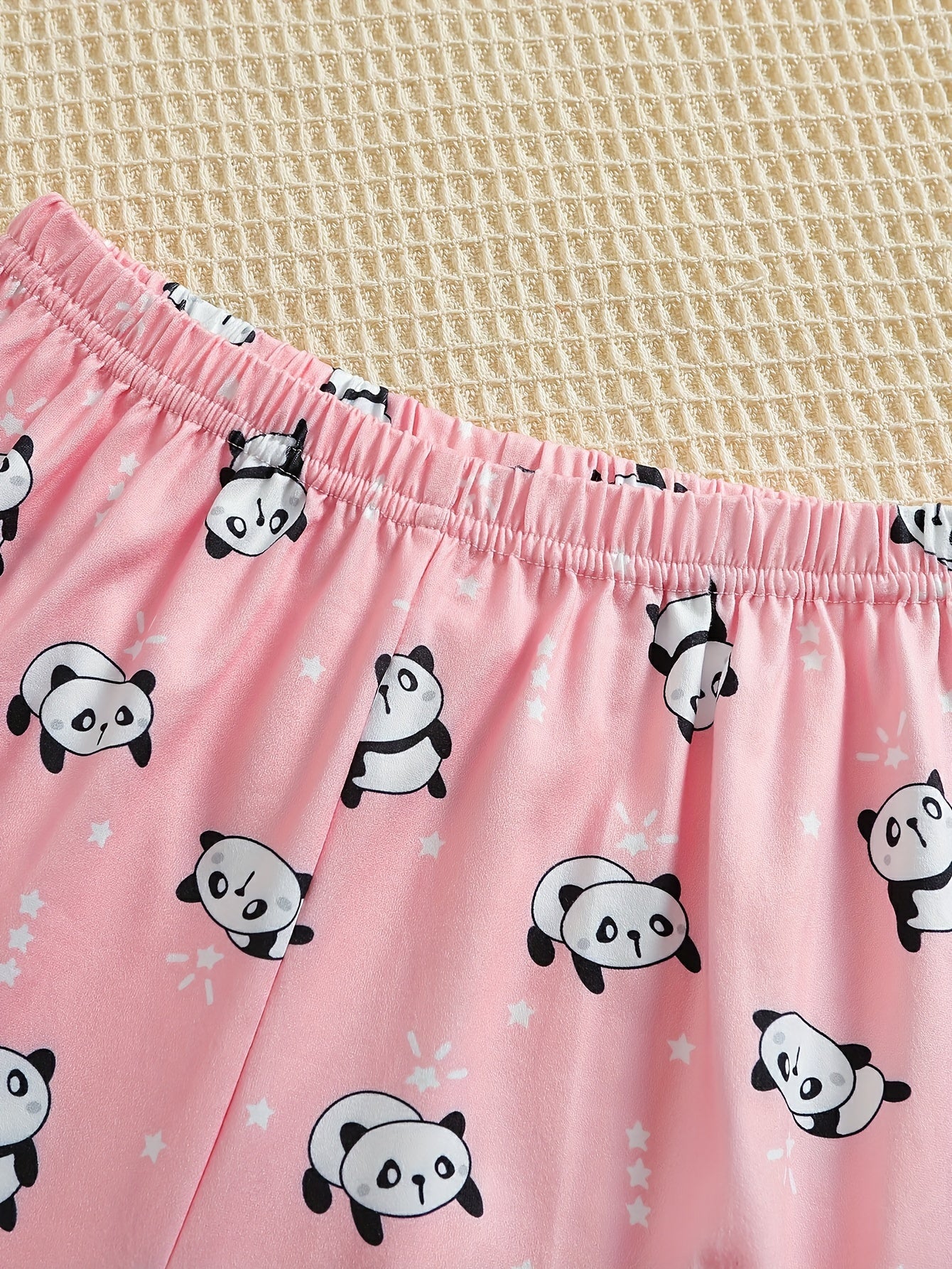 2pcs Panda Pattern Kid's Pajamas Long Sleeve & Pants Set