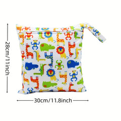 Zoo Animals Print Wet Bag - 27 99 30 0cm - Waterproof Diaper Bag