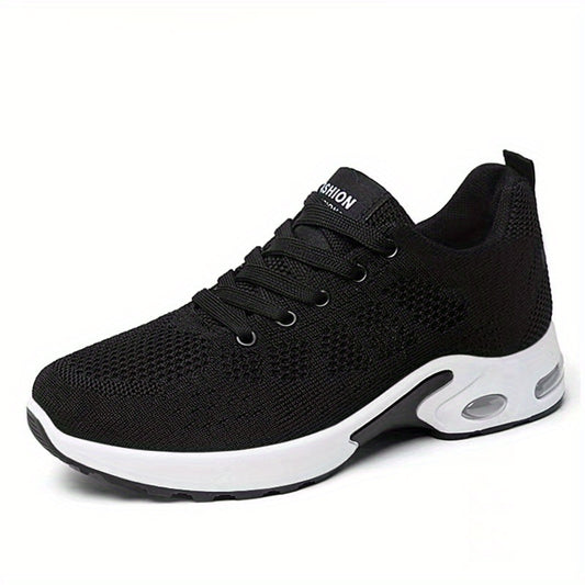 Ombre Mesh Sneakers Air Cushion Lace-up Running Shoes Non-slip Athletic