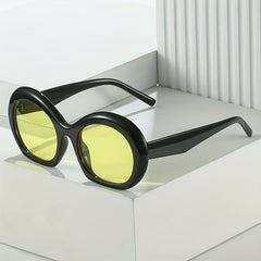 Y2K Oversized Tinted Lens Sunglasses For Women Men Round Inflated Frame Glasses