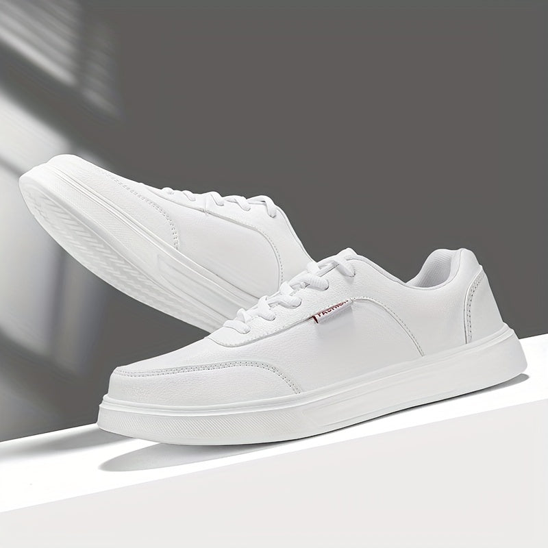 Faux Leather Flat Skate Shoes Non Slip Lightweight Wear Resistance Sneakers