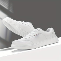 Faux Leather Flat Skate Shoes Non Slip Lightweight Wear Resistance Sneakers