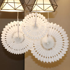 3pcs Hollow Out Paper Fan Party Decorations