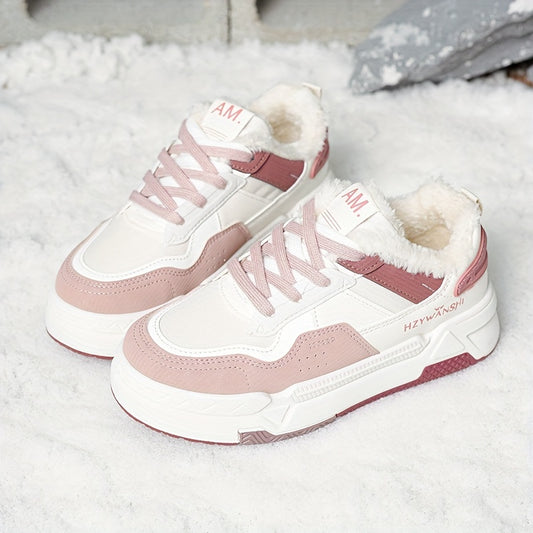 Women's Winter Lace-up Thermal Skate Shoes with Faux Fur Lining