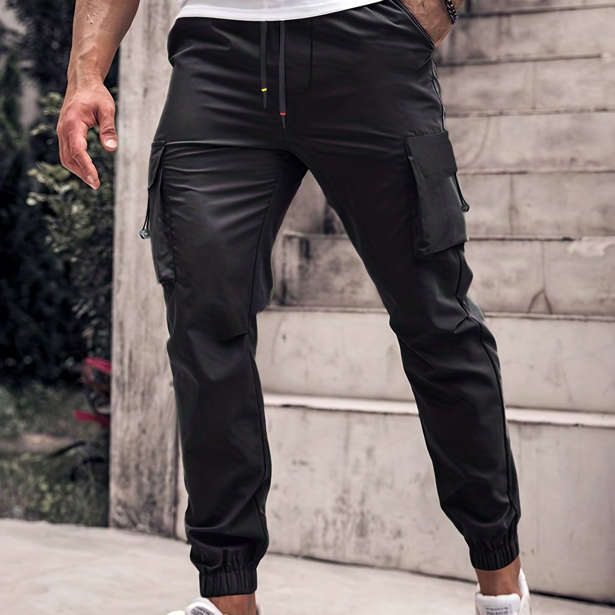 Men's Drawstring Cargo Joggers for Spring Summer